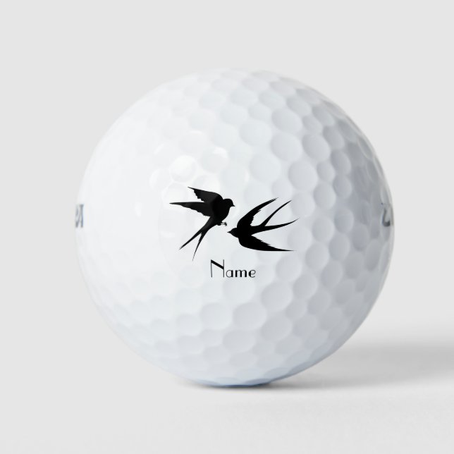 Swallow Birds Silhouettes Thunder_Cove  Golf Balls (Front)