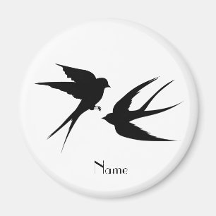 Swallow Birds Silhouettes Thunder_Cove  Magnet