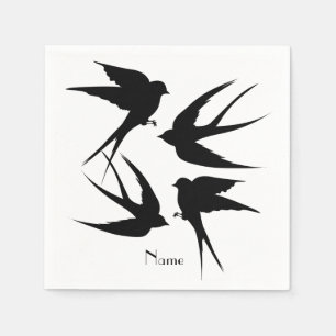 Swallow Birds Silhouettes Thunder_Cove Napkin