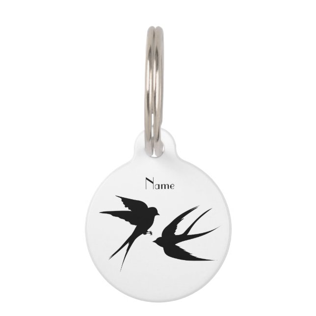 Swallow Birds Silhouettes Thunder_Cove   Pet Tag (Front)