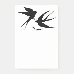 Swallow Birds Silhouettes Thunder_Cove Post-it Notes