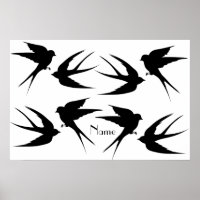 Swallow Birds Silhouettes Thunder_Cove