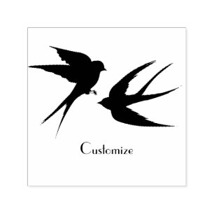 Swallow Birds Silhouettes Thunder_Cove  Self-inking Stamp