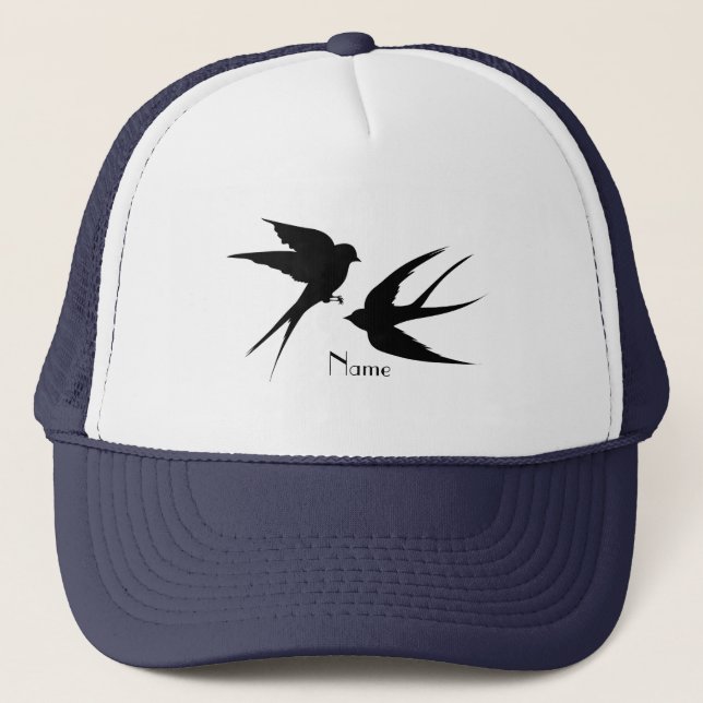 Swallow Birds Silhouettes Thunder_Cove  Trucker Hat (Front)