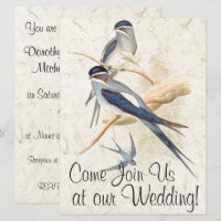 Swallow Birds Wildlife Animals Wedding Invitation