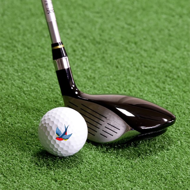Swallow Blue Red Tattoo Golf Balls (Creator Uploaded)