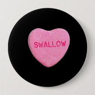 Swallow Candy Heart 4 Inch Round Button