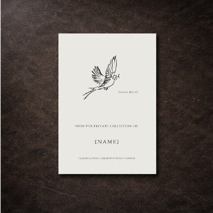 Swallow- Ex Libris Bookplate -Menagerie Archive  Sticker