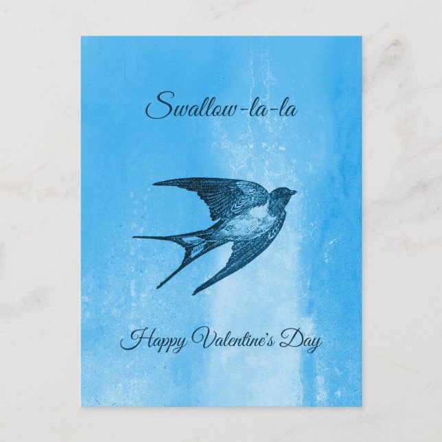 Swallow la-la naughty Valentine's Day Holiday Postcard (Front)