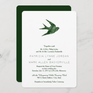 Swallow (Letterpress Style) Invitation