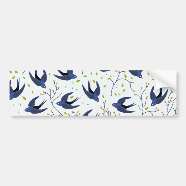 Swallow pattern bumper sticker (Front)