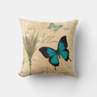 Swallow Tail Turquoise Papillon Coussin postal