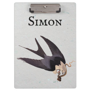 Swallow Tailed Hawk with Snake Vintage Audubon Clipboard