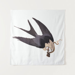 Swallow Tailed Hawk with Snake Vintage Audubon Tapestry