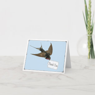 Swallow thank you card