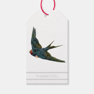 SWALLOW VINTAGE PRINT CUSTOMIZABLE GIFT TAG