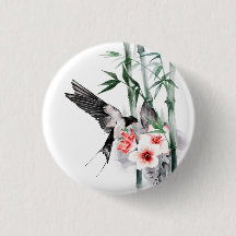 Swallow with Bamboo and flowers 