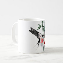 Swallow with Bamboo and flowers Classic