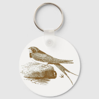 Swallow Woodcut Keychain