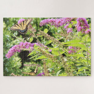 Swallowtail butterflies on butterfly bush jigsaw puzzle