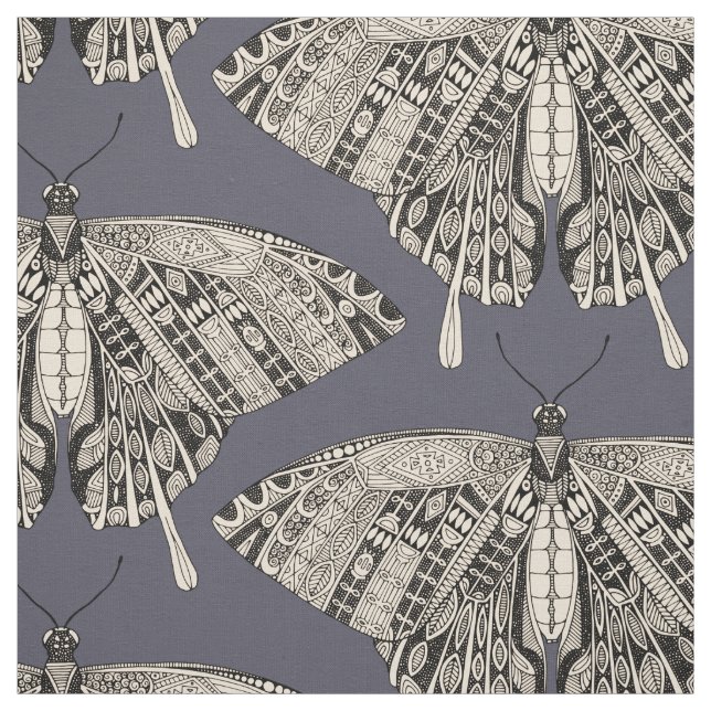 swallowtail butterfly dusk black fabric (Swatch)