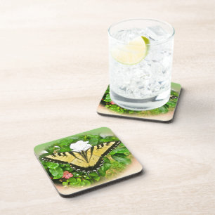 Swallowtail Butterfly - Flowers Coaster