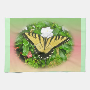Swallowtail Butterfly - Flowers Kitchen Towel