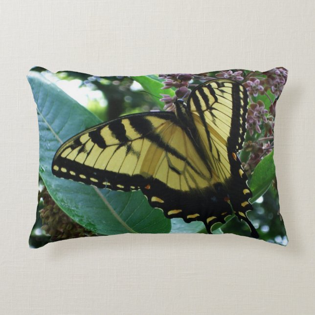 Swallowtail Butterfly I on Milkweed at Shenandoah Accent Pillow (Front)