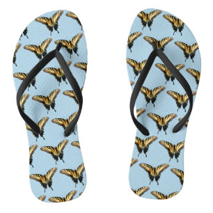 Swallowtail Butterfly III Beautiful Colourful Phot Flip Flops