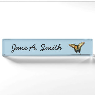 Swallowtail Butterfly III Beautiful Colourful Phot Nameplate