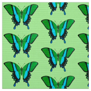 Swallowtail Butterfly in Green, Turquoise & Black Fabric
