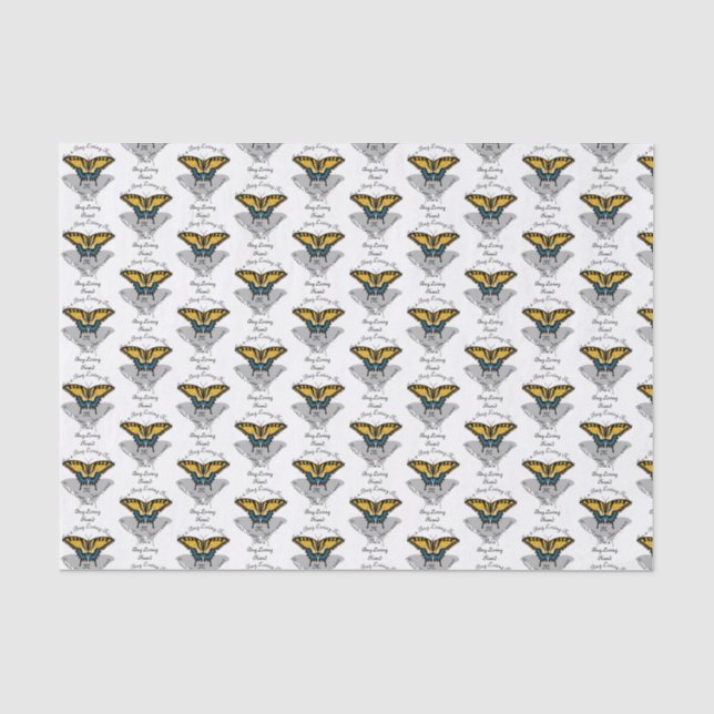 Swallowtail Butterfly Monogram Tissue Paper (Front)