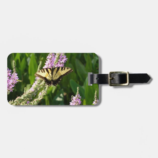 Swallowtail Butterfly on Purple Wildflowers Luggage Tag (Front Horizontal)