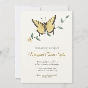 Swallowtail Butterfly Spring Birthday Invitation