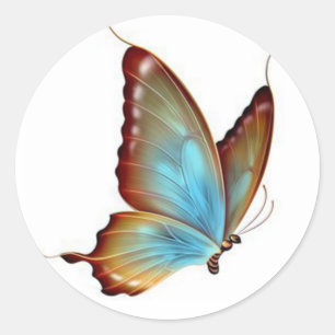 Swallowtail Butterfly Sticker/Blue Classic Round Sticker