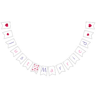 Swallowtail Just Married Bunting Flags