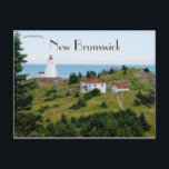 Swallowtail Lighthouse North Head New Brunswick Postcard<br><div class="desc">This beautiful postcard features the Swallowtail Lighthouse in North Head, New Brunswick, Canada. It is located on the Grand Manan Island in the Bay of Fundy. It was the fist lighthouse to be built on the island and it was first lit in 1860. It was automated and de-staffed in 1986....</div>