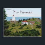 Swallowtail Lighthouse North Head New Brunswick Postcard<br><div class="desc">This beautiful postcard features the Swallowtail Lighthouse in North Head, New Brunswick, Canada. It is located on the Grand Manan Island in the Bay of Fundy. It was the fist lighthouse to be built on the island and it was first lit in 1860. It was automated and de-staffed in 1986....</div>