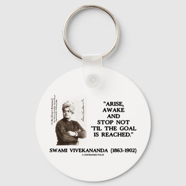 Swami Vivekananda Arise Awake Stop Not 'Til Goal Keychain (Front)
