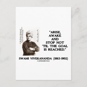 Swami Vivekananda Arise Awake Stop Not 'Til Goal Postcard
