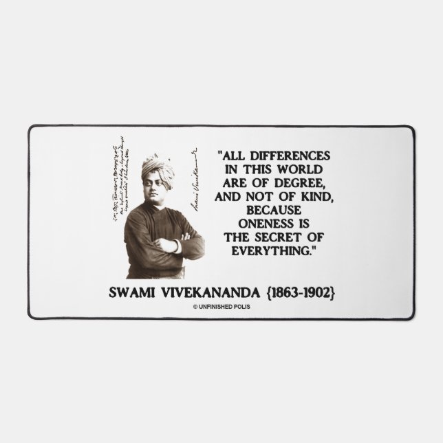 Swami Vivekananda Oneness Secret Of Everything Desk Mat (Front)