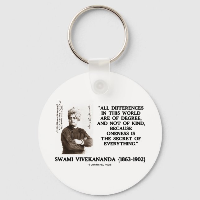 Swami Vivekananda Oneness Secret Of Everything Keychain (Front)