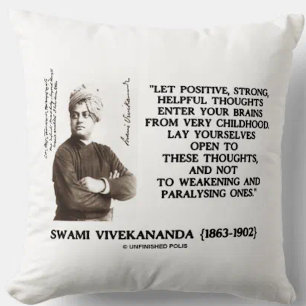 Swami Vivekananda Positive Strong Helpful Thoughts Throw Pillow