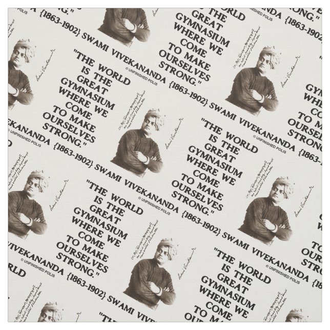 Swami Vivekananda World Great Gymnasium Strong Qte Fabric (Swatch)