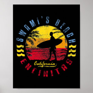 Swami's Beach Surfing For Men Women Girls Kids Poster