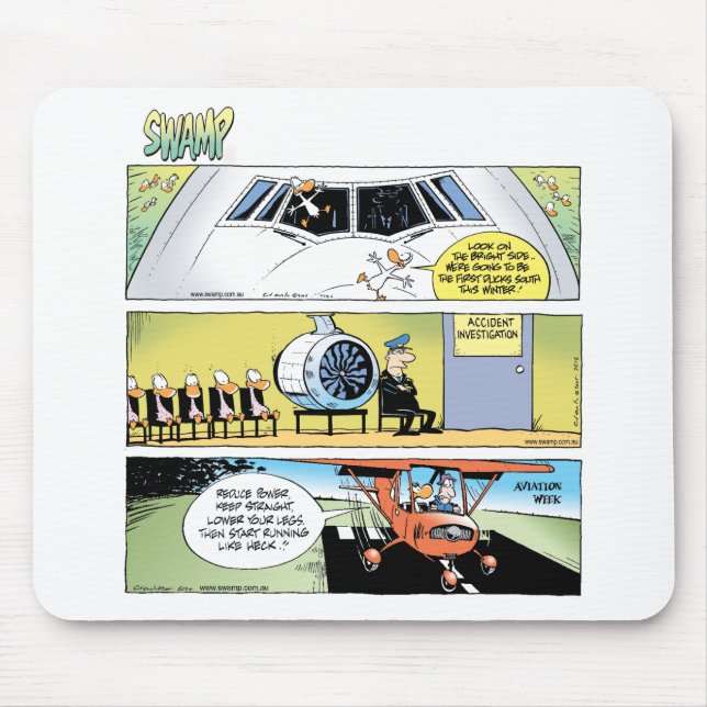 Swamp Cartoons Aviation Mousepad (Front)