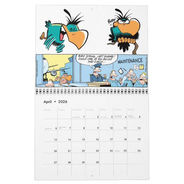 Swamp Cartoons Character Calendar (Apr 2026)
