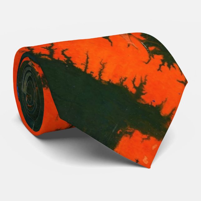 "Swamp Fire #2" Abstract Design Tie (Rolled)