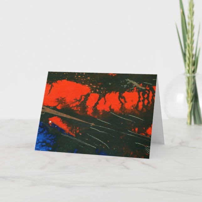 "Swamp Fire #5" Abstract Design Greeting Card (Front)