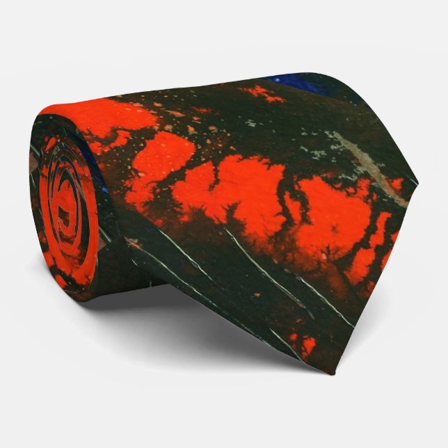 "Swamp Fire #5" Abstract Design Tie (Rolled)